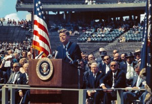 JFK at Rice University 1962 inspiring the nation to go...where?